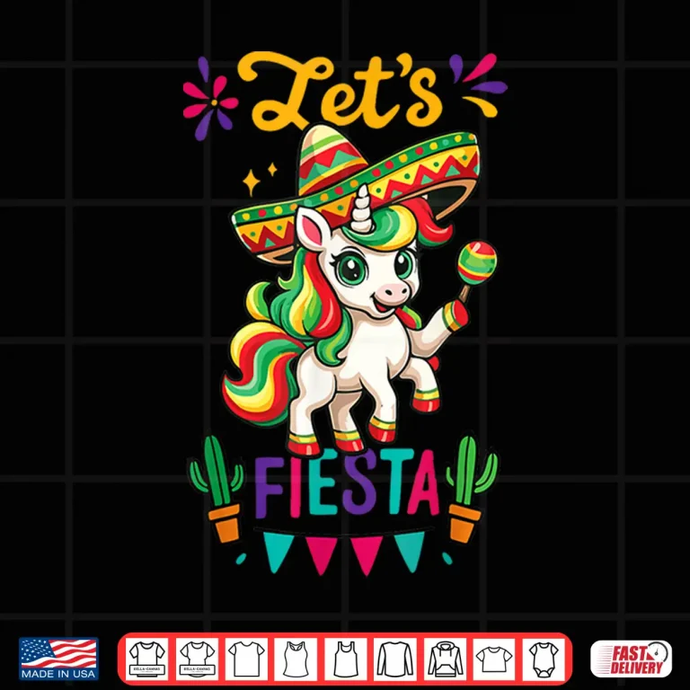 Design Cute Unicorn Cinco de Mayo Lets Fiesta Mexican Girl Toddler Shirt