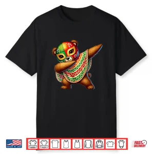 Dabbing Teddy Bear Lucha Libre Cinco De Mayo Mexican Boys Shirt