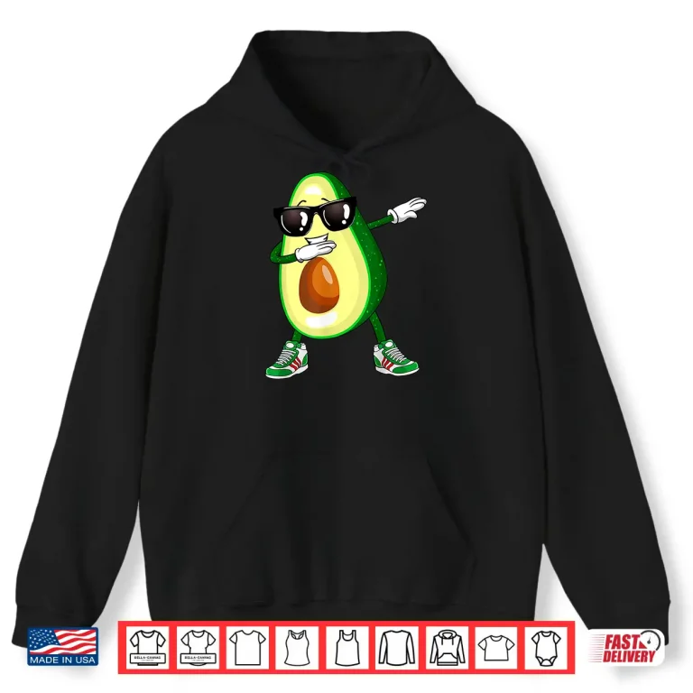 Hoodie Dabbing Avocado Shirt Funny Vegan Food Lover Tee Kids Women