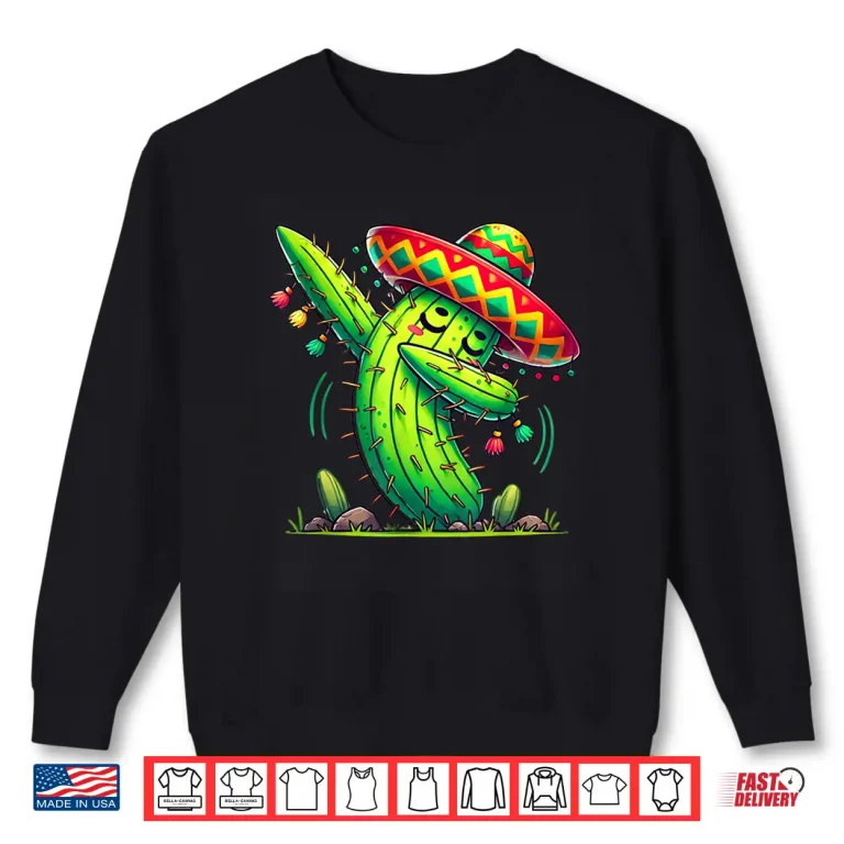 Sweatshirt Dabbing Cactus Cinco de Mayo Boys Kids Men Mexican Fiesta Shirt