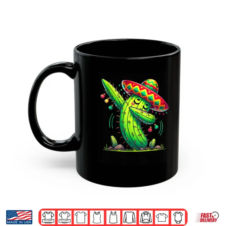 Mug Dabbing Cactus Cinco de Mayo Boys Kids Men Mexican Fiesta Shirt