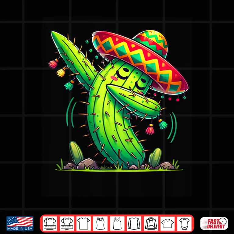 Design Dabbing Cactus Cinco de Mayo Boys Kids Men Mexican Fiesta Shirt