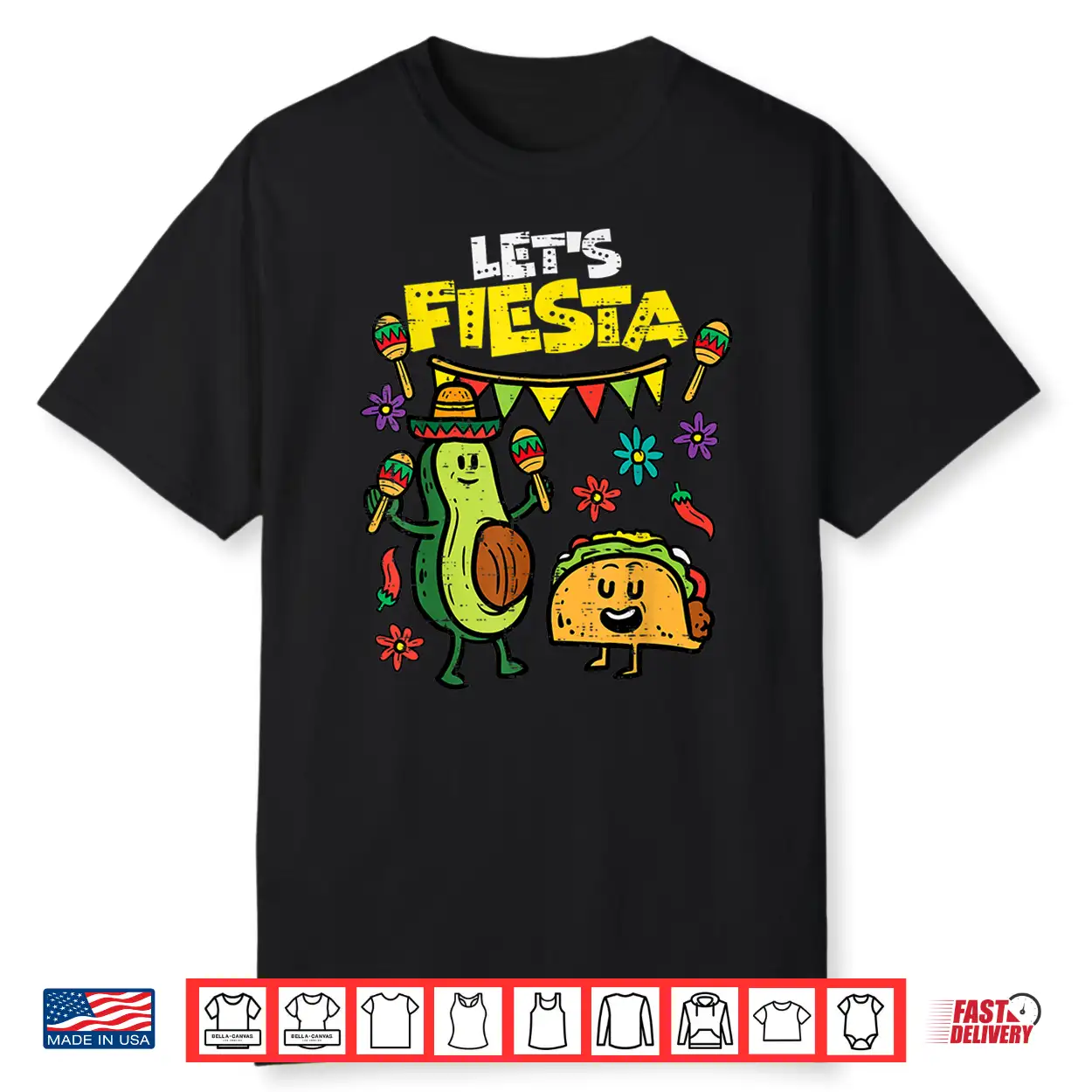 Lets Fiesta Taco Avocado Funny Cinco De Mayo Mexican Party Shirt Lets Fiesta Taco Avocado Funny Cinco De Mayo Mexican Party Shirt
