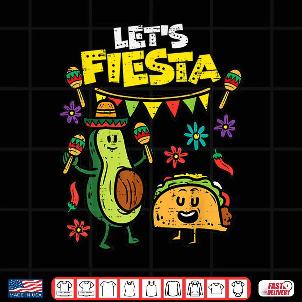 Lets Fiesta Taco Avocado Funny Cinco De Mayo Mexican Party Shirt Lets Fiesta Taco Avocado Funny Cinco De Mayo Mexican Party Shirt