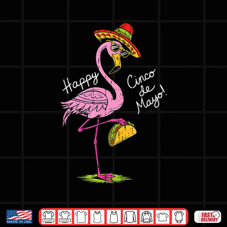 Design Mexican Flamingo Tacos Sombrero Cinco De Mayo Fiesta Animal Shirt