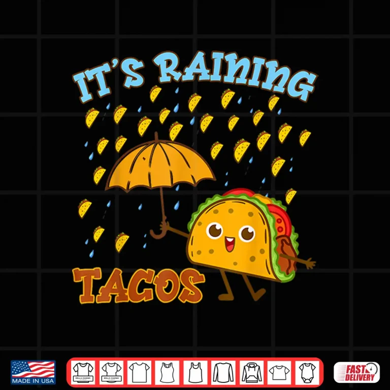 Design Mexican Its Raining Tacos Shirt Kids Toddler Cinco De Mayo Shirt