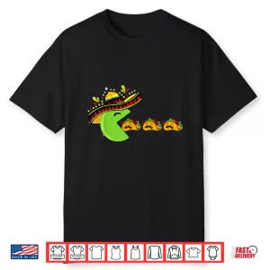 Sombrero Eating Funny Tacos With Mustaches Cinco De Mayo Shirt