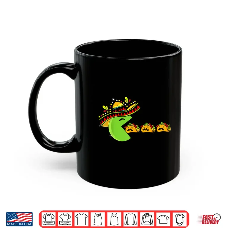 Mug Sombrero Eating Funny Tacos with Mustaches Cinco de Mayo Shirt