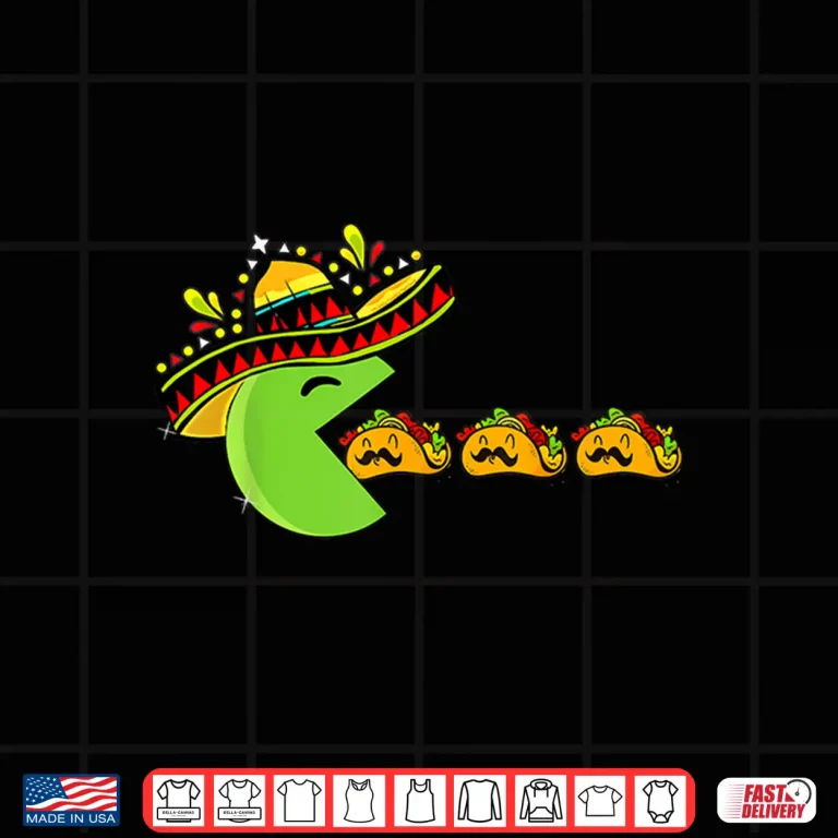 Design Sombrero Eating Funny Tacos with Mustaches Cinco de Mayo Shirt