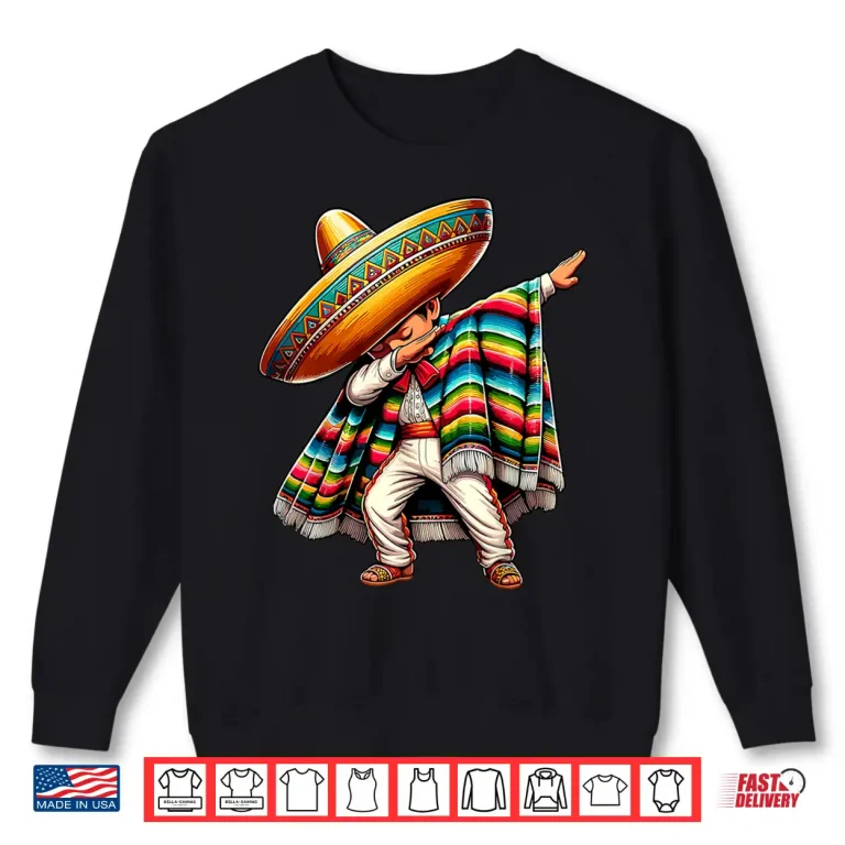 Sweatshirt Dabbing Boys Mexican Poncho Cinco de Mayo Shirt
