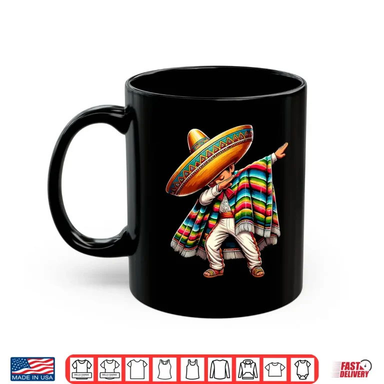 Mug Dabbing Boys Mexican Poncho Cinco de Mayo Shirt