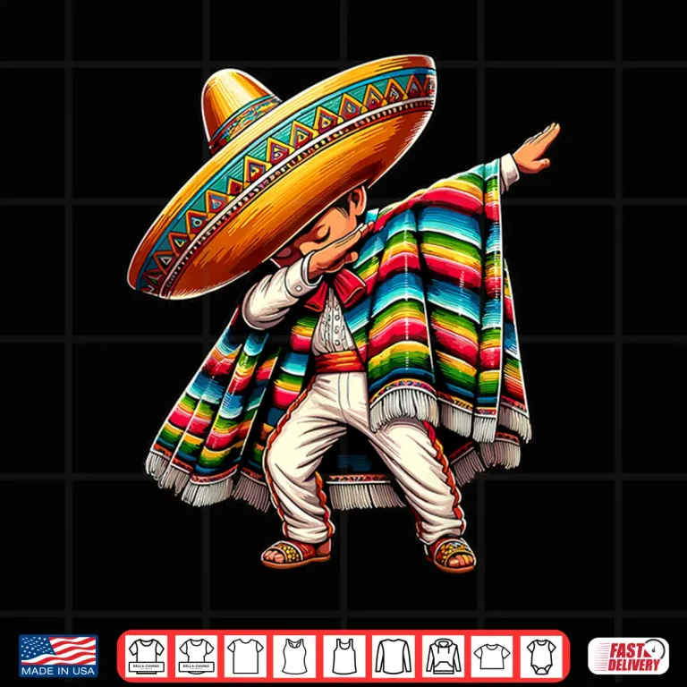 Design Dabbing Boys Mexican Poncho Cinco de Mayo Shirt