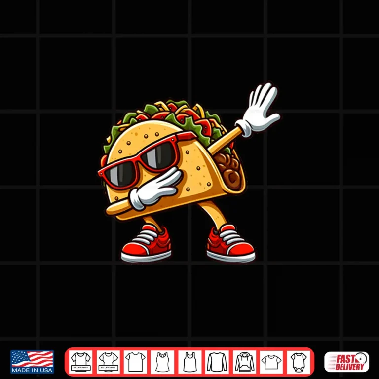 Design Dabbing Taco Cinco de Mayo Funny Boys Girls Mexican Food Dab Shirt