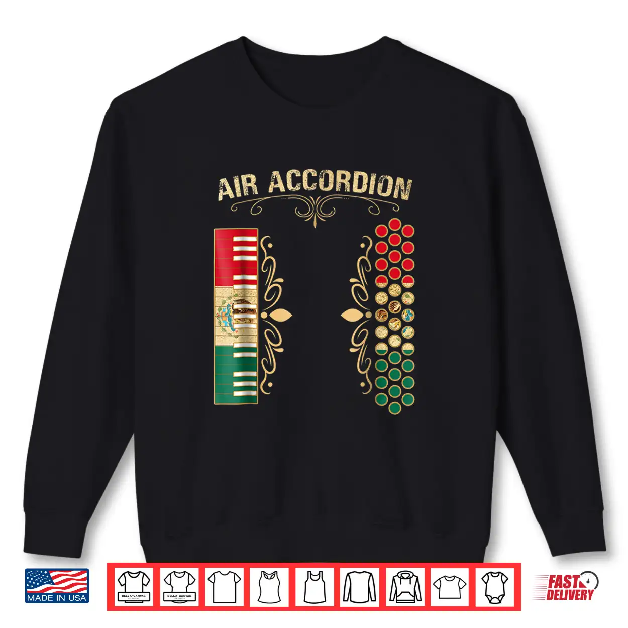 Mexican Flag Vintage Air Accordion Shirt For Latin Community