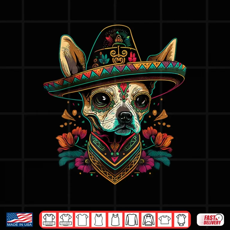 Design Sugar Skull Dog Sombrero Mexican Cinco De Mayo Shirt