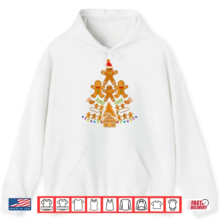 Hoodie Gingerbread Christmas Tree Lights Cookie Baking Team Shirt