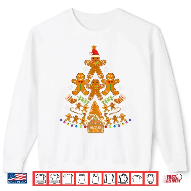 Sweatshirt Gingerbread Christmas Tree Lights Cookie Baking Team Shirt