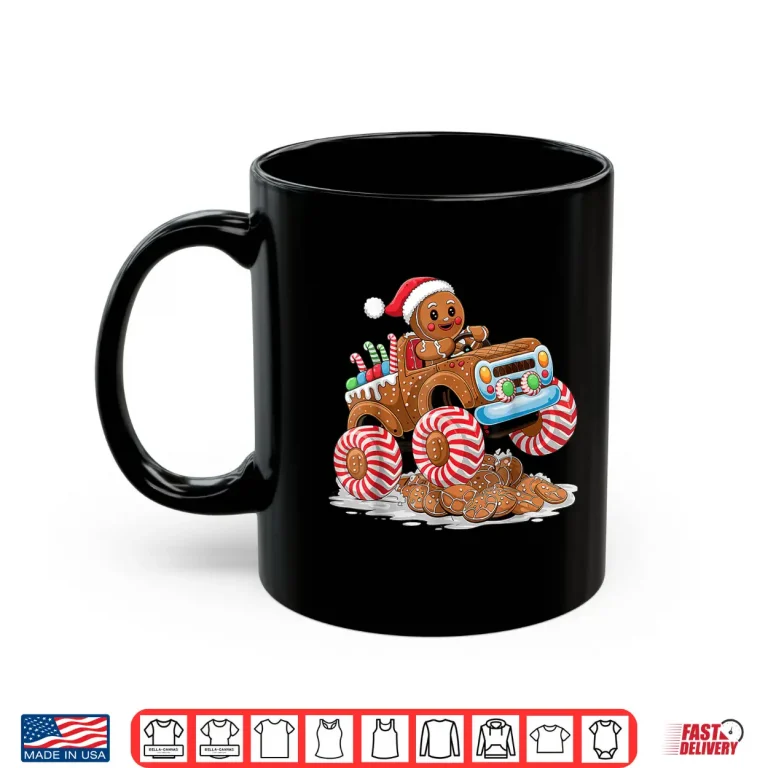 Mug Monster Truck Gingerbread Man Christmas Baking Shirt