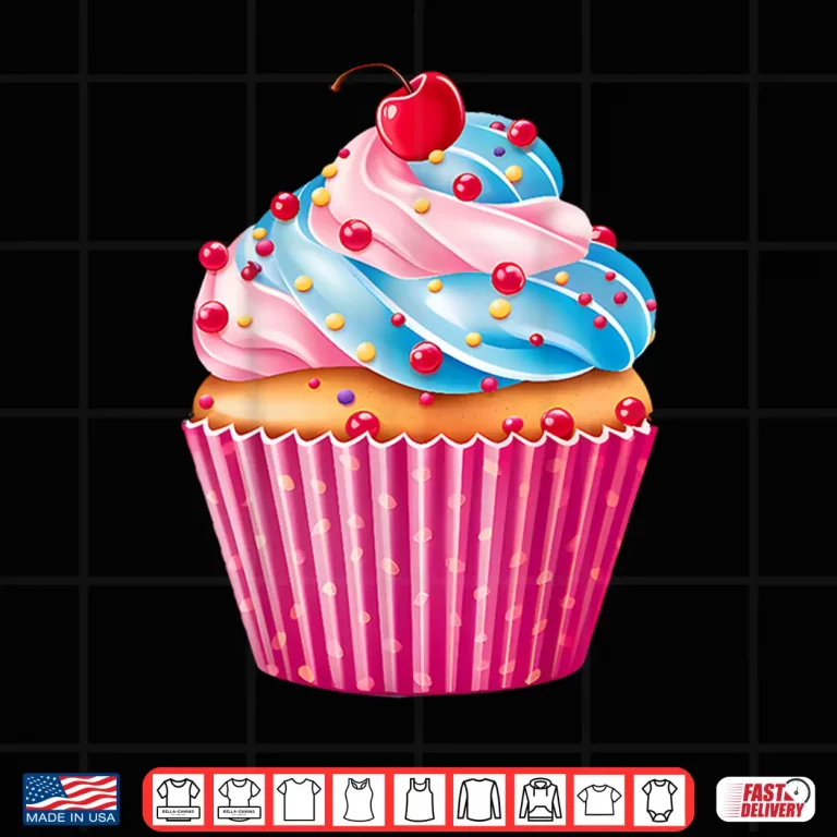Design Sweets Pink Cupcake Lovers Sprinkles Pattern Dessert Shirt