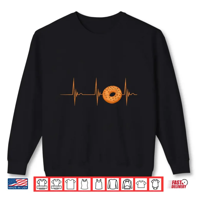 Sweatshirt Bagel Heartbeat EKG Pulse Cardio Baker Bagel Lover Shirt