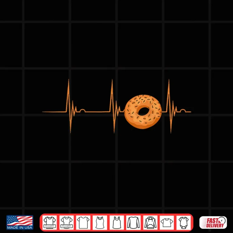 Design Bagel Heartbeat EKG Pulse Cardio Baker Bagel Lover Shirt