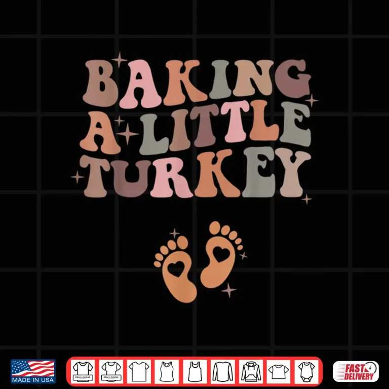 Design Baking A Little Turkey Pregnancy Announcement Baby Reveal Shirt