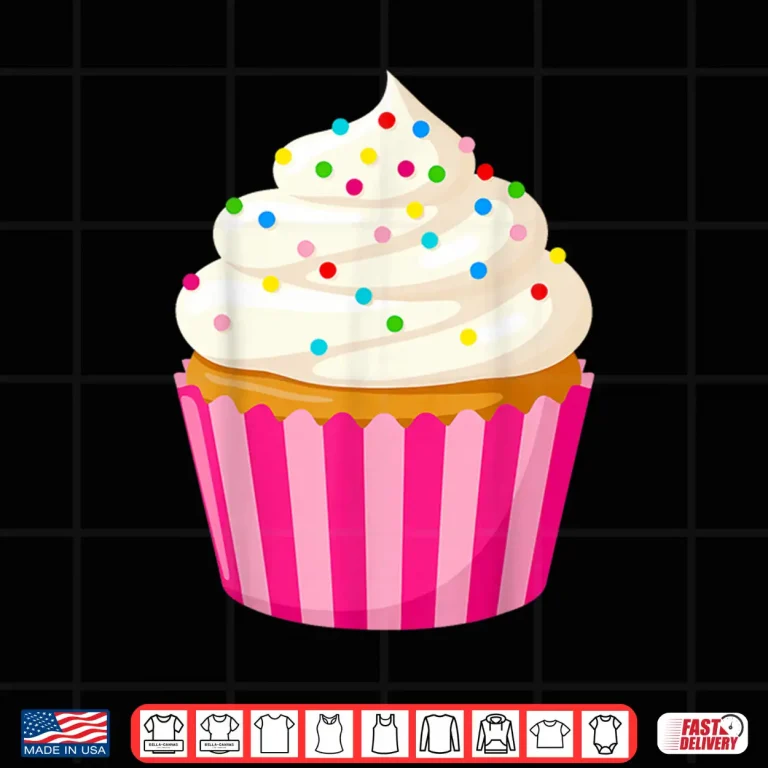 Design Cupcake White Frosting Sprinkles Baking Sweet Food Shirt