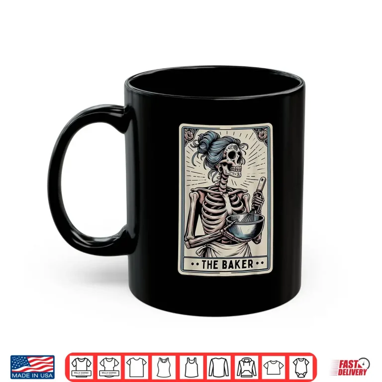 Mug Baker Tarot Card Skeleton Baking Homemaker Mothers Day Shirt