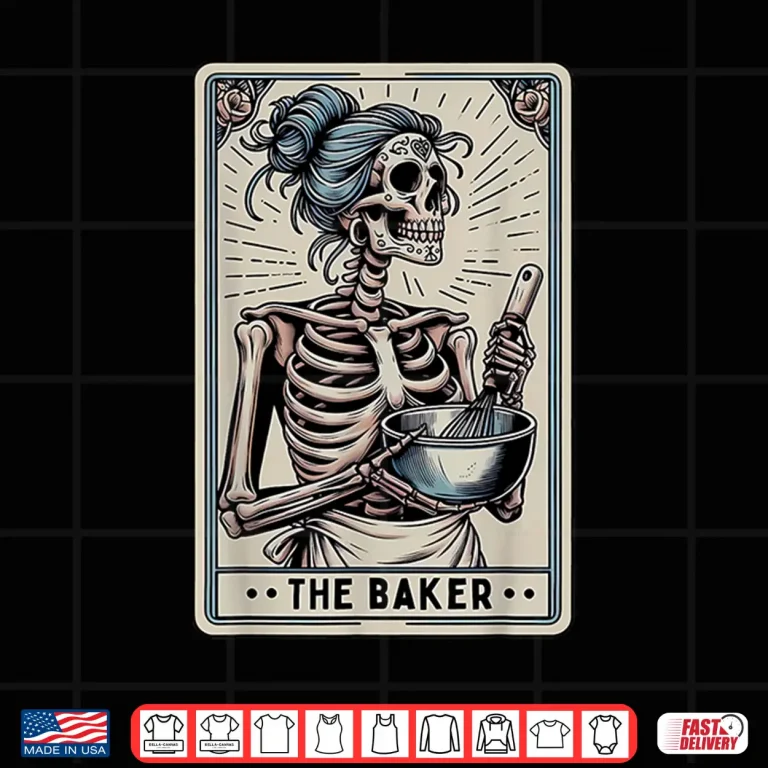 Design Baker Tarot Card Skeleton Baking Homemaker Mothers Day Shirt