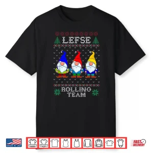 Lefse Rolling Team Christmas Baking Tomte Gnome Xmas Women Shirt