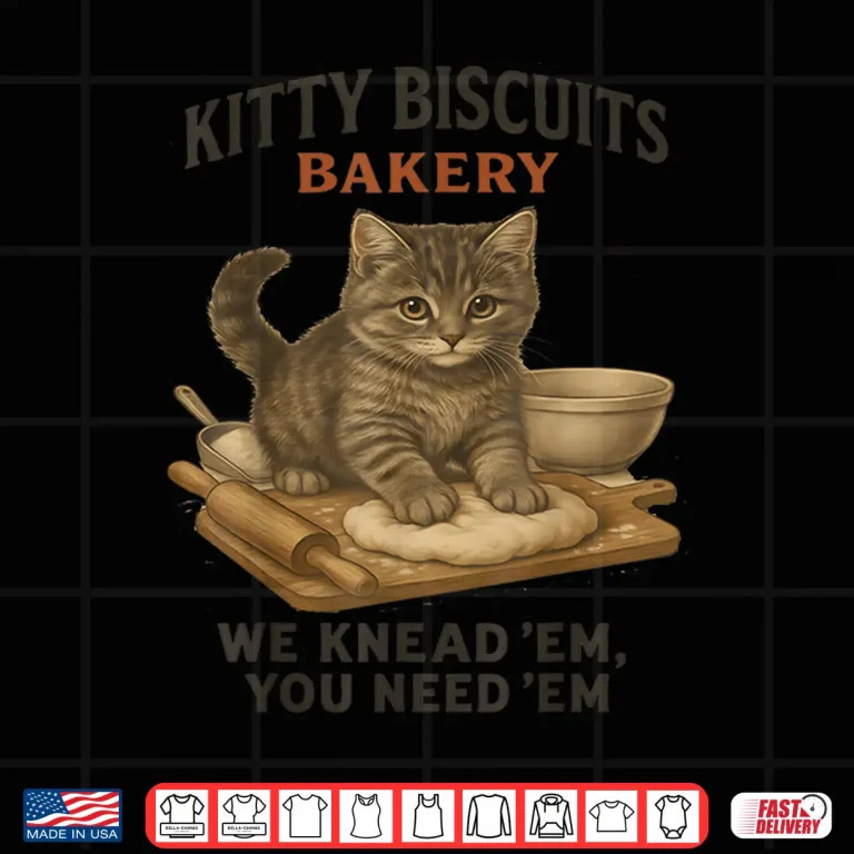 Design Kitty Biscuits Bakery Funny Cat baking for cat lover men wom Shirt