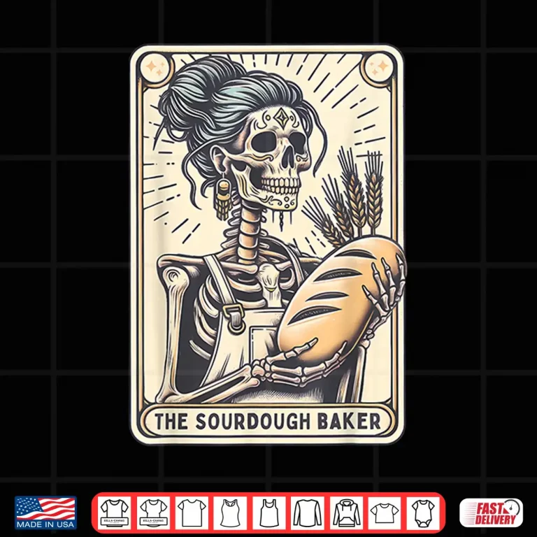 Design Sourdough Bread Skeleton Tarot Card Homemaker Cookie Baking Shirt