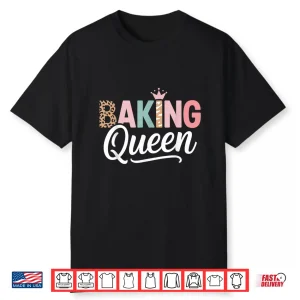 Baking Queen Leopard Print Crown Baking Lover Humor Shirt