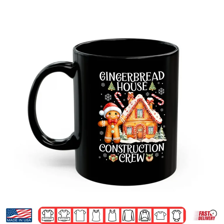 Mug Baking Gingerbread House Construction Crew Christmas Pajamas Shirt