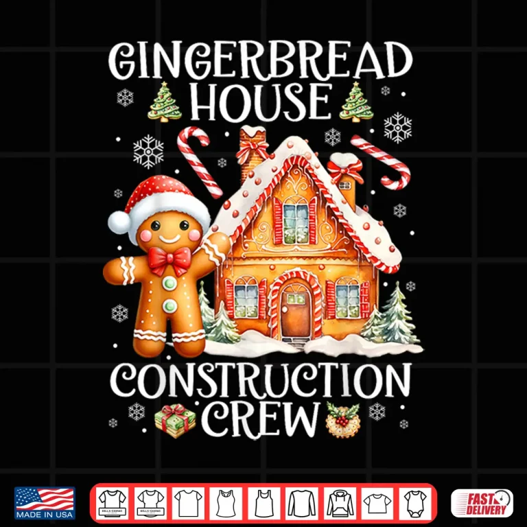 Design Baking Gingerbread House Construction Crew Christmas Pajamas Shirt
