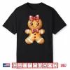Coquette Bow Christmas Girly Gingerbread Cookie Baking Kids Shirt