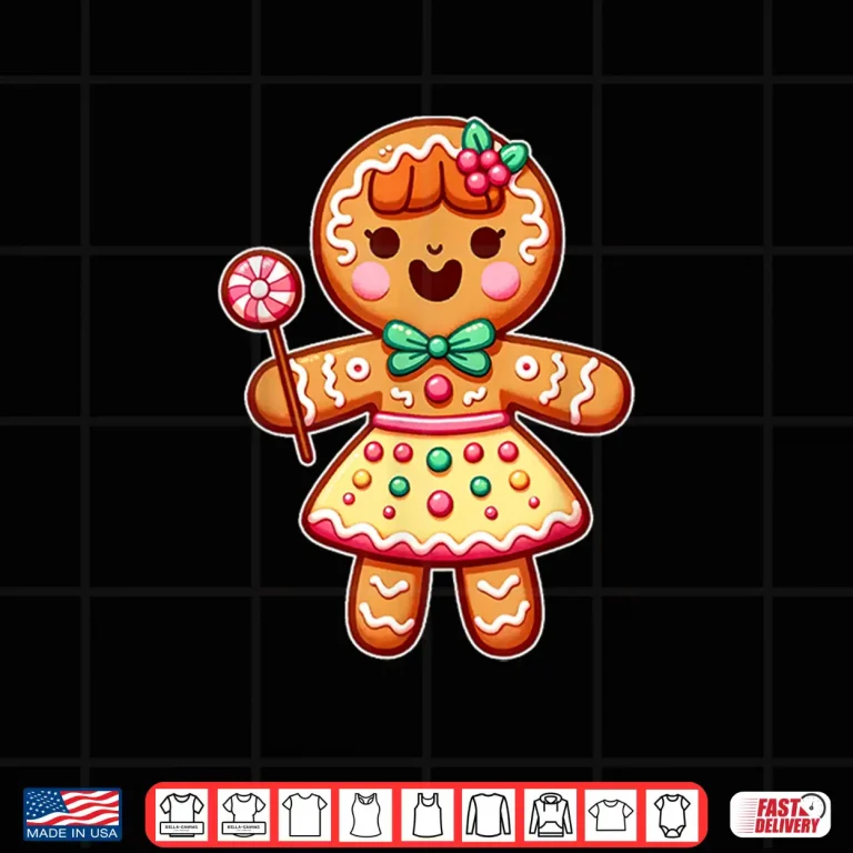 Design Cute Gingerbread Girl Sweet Cookie Baking Christmas Women Shirt