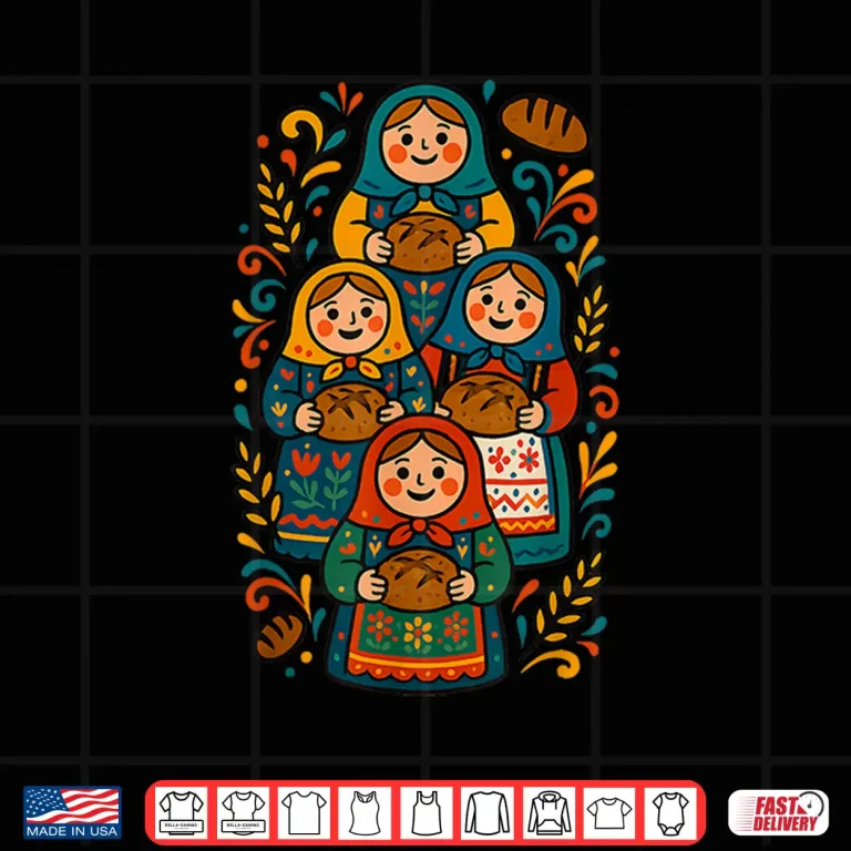 Design Matryoshka Dolls Baking Sourdough Folk Art Ethnic Apron Shirt