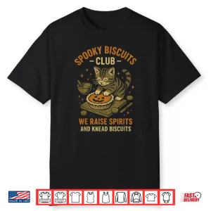 Spooky Biscuits Club Funny Halloween Cat Baking Shirt
