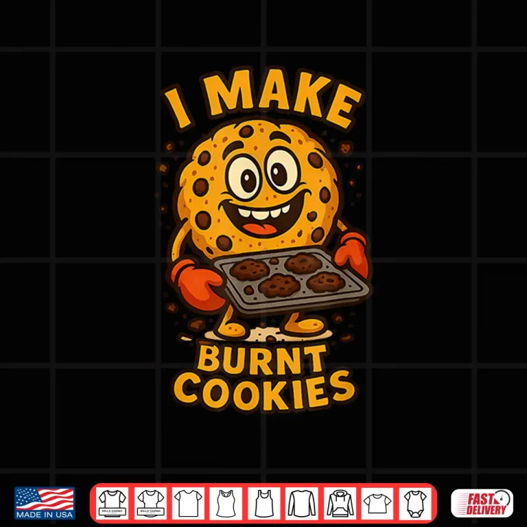 Design Funny Cartoon Burnt Cookie Baking Design Playful Cookie Shirt