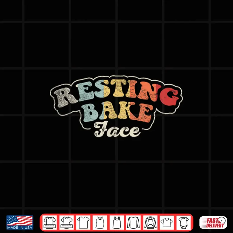 Design Retro Vintage Resting Bake Face Baking Cookie Funny Baker Shirt