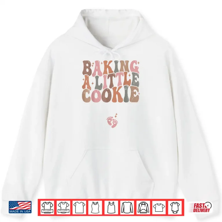 Hoodie Baking a Little Cookie Christmas Pregnancy Announcement Shirt