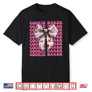 Cookie Baker Cookie Baking Girl Coquette Bow Pink Ribbon Shirt
