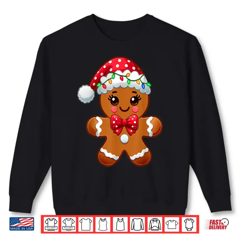 Sweatshirt Christmas Holiday Cute Gingerbread Man Baking Lover Women Shirt