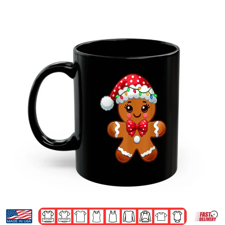 Mug Christmas Holiday Cute Gingerbread Man Baking Lover Women Shirt