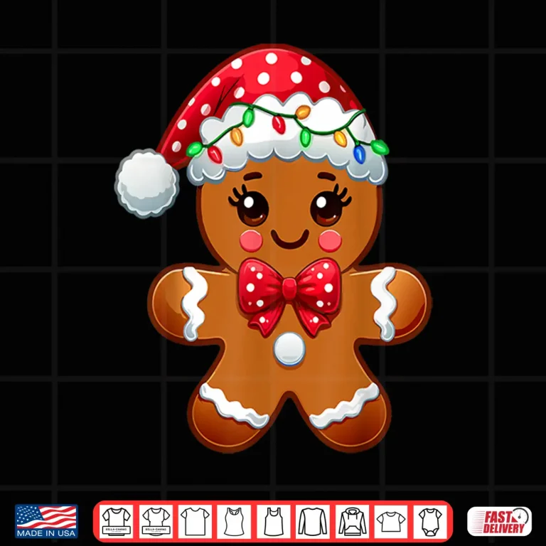 Design Christmas Holiday Cute Gingerbread Man Baking Lover Women Shirt
