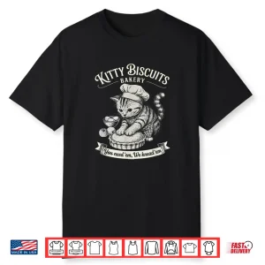 Funny Retro Vintage Baking Kitty Biscuits Bakery Cat Lover Shirt