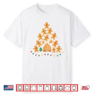 Gingerbread Christmas Tree Lights Xmas Cookie Baking Team Shirt