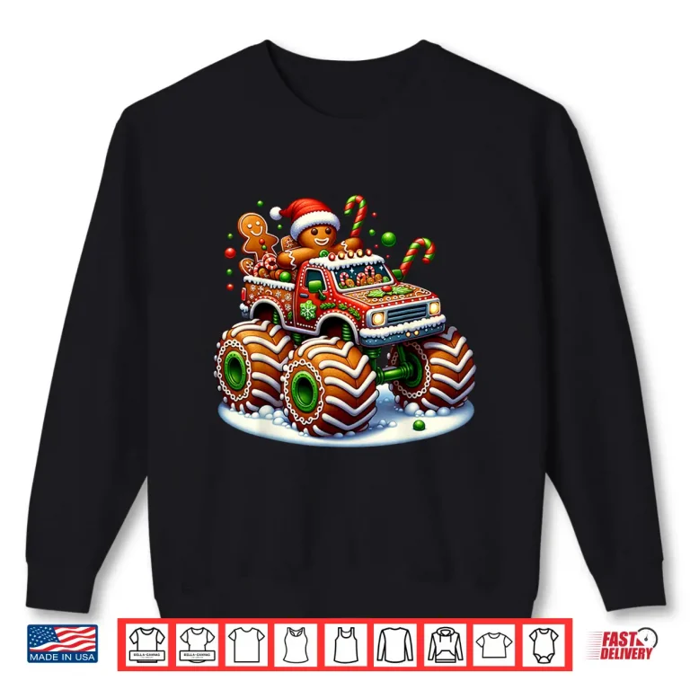 Sweatshirt Funny Christmas Baking Cookies Truck Gingerbread Men Women Shirt