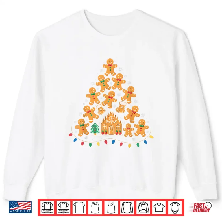 Sweatshirt Gingerbread Christmas Tree Lights Xmas Cookie Baking Team Shirt